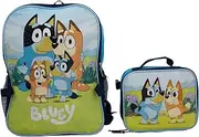 [Bluey] 2 Piece Backpack Set, Pre-school Girls & Boys 16' Travel Bag, Blue