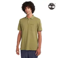 在飛比找蝦皮商城優惠-Timberland 男款橄欖綠水洗短袖口袋POLO衫|A6