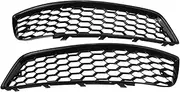 Pair Compatible For Audi A3 8P 2009-2013 Glossy Black Fog Light Lamp Cover HONEYCOMB HEX Front Grille Grill 8P0807682J 8P0807681AA
