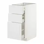 METOD / MAXIMERA base cabinet with 3 drawers, white/Stensund white, 40x60x80 cm