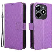 Diamond Texture Leather Stand Phone Protective Case For Tecno Spark 20, Wallet Design Cover