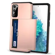 S20 FE Case, Galaxy S20 FE Case Credit Card IDs Holder Shell Wallet Rose Gold