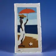 Lee Hand Painted Needlepoint Canvas Lady With Umbrella On The Beach - 18 ct