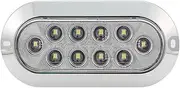 Maxxima Oval 6" White Back-Up Lamp Surface Mount with Chrome Housing for Trucks and Heavy Duty