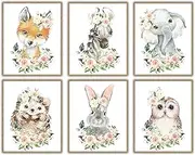 w.o.w.a world of wall art W.O.W.A- Make Your Baby Girl's Nursery Stand Out, 6 Unique and Playful Animal Prints (8"x10",UNFRAMED)
