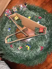 New In Box Vintage AVON Christmas Train Wreath, Motion Activated Music & Lights