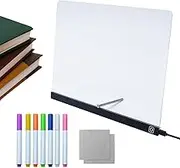 Acrylic Dry Erase Board with Light | LED Message Board - Rewritable Creative Glow Notepad Memo for Coloring Sketching Tracing Painting