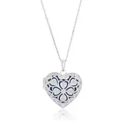 Sterling Silver Cubic Zirconia Vintage Heart Locket