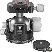 Low Profile Ball Head 55mm Tripod Ball Head ARTCISE KB55 Heavy Duty Tripod Head All Metal CNC Machining with 360° Panoramic Arca Type QR Plate for Tripod, Max Load 88lbs /40kg