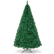 Costway 2.4m Artificial Christmas Tree Xmas Pine Tree w/Solid Metal Legs Holiday Decoration