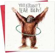 Twizler Funny Birthday Card - Orangutan - Men or Womens Funny Happy Birthday Card for Him Her Male Female