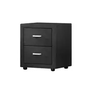 Artiss Bedside Table 2 Drawers Fabric - CADEN Char