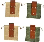 4 Pcs Drawstring Bag Large Canvas Pouch Harvest Garden Apron Picking Waist Bag Garden Gathering Basket Vegetables Picking Apron Lawn Fruit Picking Waist Pouch Leather Fold Belt/175