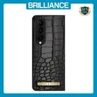 Brilliance LUX Samsung Fold4 Flip TPU PC Business Crocodile Leather Case Black