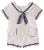 [La Coqueta] La Coqueta Baby Montego linen and cotton playsuit M 3 beige