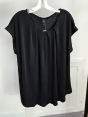 Ann Taylor Black Cap Sleeve Top, size XL