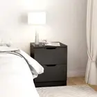 NNEVL Bedside Cabinet Black 40x40x50 cm Chipboard