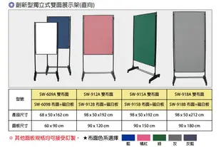 商辦/學校SW-129B 創新型獨立式雙面展示板 布面+磁白板 海報架 佈告欄 展示架 學校 活動 (5折)