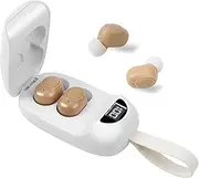 MINYII Hearing Aids for Seniors, Rechargeable Hearing Amplifier with Noise Canceling, Digital Hearing Assist Devices with Volume Control and Charging Case, Easy to Carry (White)