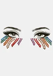 Prismatic Teardrops Rainbow Face Gems