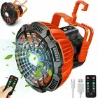 Portable Camping Fan LED Light Outdoor Tent Lantern W/ Hook Remote Rechargeable