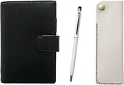 Eco B7 Leather Mini Notebook and Horizontal Hook Pen Case White Smartphone Touch Aluminum Rotating Ballpoint Pen Set White LS002B-NK01W-CC603-W