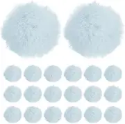 uxcell 20-Pack Faux Fur Pom Poms, 1.2 Inch/ 2 cm Soft Fluffy Pompoms Balls Faux Rabbit Fur with Elastic Loop for Hats/Bags/Keychains/Knitting Accessories/DIY Crafts [Light Blue]
