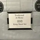 Traditional at Home 6pc King Sheet Set Platinum embossed stripes print