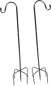 Sosoport 2pcs Metal Shepherd Hooks for Outdoor Garden Iron Hanger for Bird Feeders Lanterns and Flower Baskets Sturdy Height Easy Installation