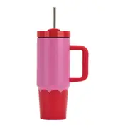 Annabel Trends Super Sip Wave Reusable Cup Pink & Red 850ml