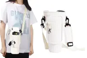 Water Bottle Carrier Bag with Adjustable Shoulder Strap Pouch for 40 OZ Water Bottle Accessories-White