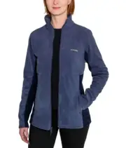 Columbia Women's Basin Trail Fleece Full Zip Jacket Size Medium Blue Pockets