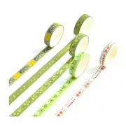 5 Rolls Green Mix Washi Craft Decorative Masking Tape Adhesive 10mm Wide