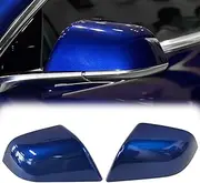 Left & Right Side Rearview Mirror Cover Cap For Tesla Model 3 2017 2018 2019 2020 2021 2022 2023 2024 (Blue)