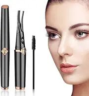 Heated Eyelash Curler for Women with Built-in Comb, USB Rechargeable 2 in 1 Clip-Type Eyelash Curler 3 Temperature Modes