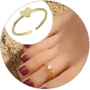 [VANIPUFF] Heart Toe Ring for Women,925 Sterling Silver Love Foot Ring to Daughter Mother 14K Gold Plated Dainty Simple Beach Summer Body Jewelry