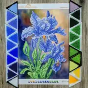 Bead embroidery.Diagram.Bead cross stitch kit.NW-0746 Luxurious irises A3.