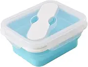 ionEgg Silicone Lunch Container With Spoon & Fork, Bento Box, Collapsible Food Storage Container with Clip-on Lid, 20 Oz