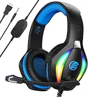 Fachixy FC100 Gaming Headset with Microphone for PS4/PS5/PC/Xbox/Nintendo Switch, Xbox One with RGB Light, Computer Headset with Mic