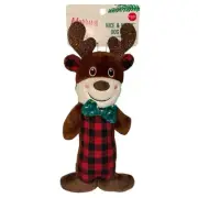 Merry and Bright Nice Noisy REINDEER Dog Toy Squeaky Thrash Plush Toss Shake
