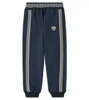 [Versace Kids] Versace Kids Greca Border cotton jersey trackpants Y 5 blue