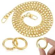 Replacement Purse Chain Strap Handbag Flat Chains with Metal Buckles 47.2“Sho...