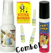 1 Liquid Ass + 1 Fart Spray Can + 3 Stink Vials + Joker's Prank GaG Joke Set