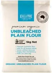 Kialla Organic Unbleached Plain Flour (Calico Bag) 5Kg