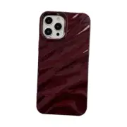 Caseative for iPhone 12 Pro Max Case,Water Ripple Pattern Curly Wave Wine Red