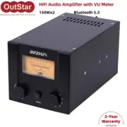 BRZHIFI PA-417 Hi-End HiFi Audio Amplifier 150Wx2 Bluetooth 5.3 w/VU Meter #sz