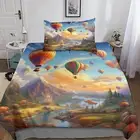 Air Balloon World Bedding Comforter Cover Set 3D Metaphysical Duvet Cover 3