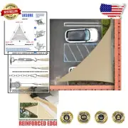 Custom Size Triangle Sun Shade Sail - 6' x 9' Sand Beige, Up to 95% UV Blockage