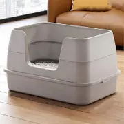 Extra Large Cat Litter Box with Secure High Fence - Effortless Cleaning, Splatter-Free Anti-Splash Design - Spacious Pet Toilet for Comfortable Use...