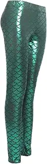 [SAFIGLE] 1pc Fish Scale Leggings Mermaid Costume Costumes for Girls Light Blue Tights Stylish Render Pants Womens High Waisted Leggings Shiny Leggings Novel Elastic Clothing Miss Polyester